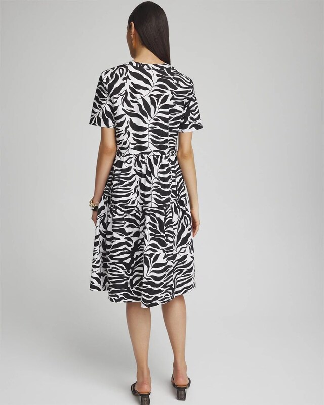 Poplin Palm Print Dress - image 3